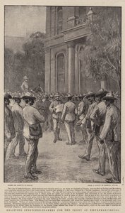 Rekruteren van Brancarddragers voor het Front in Pietermaritzburg door Percy F.S. Spence